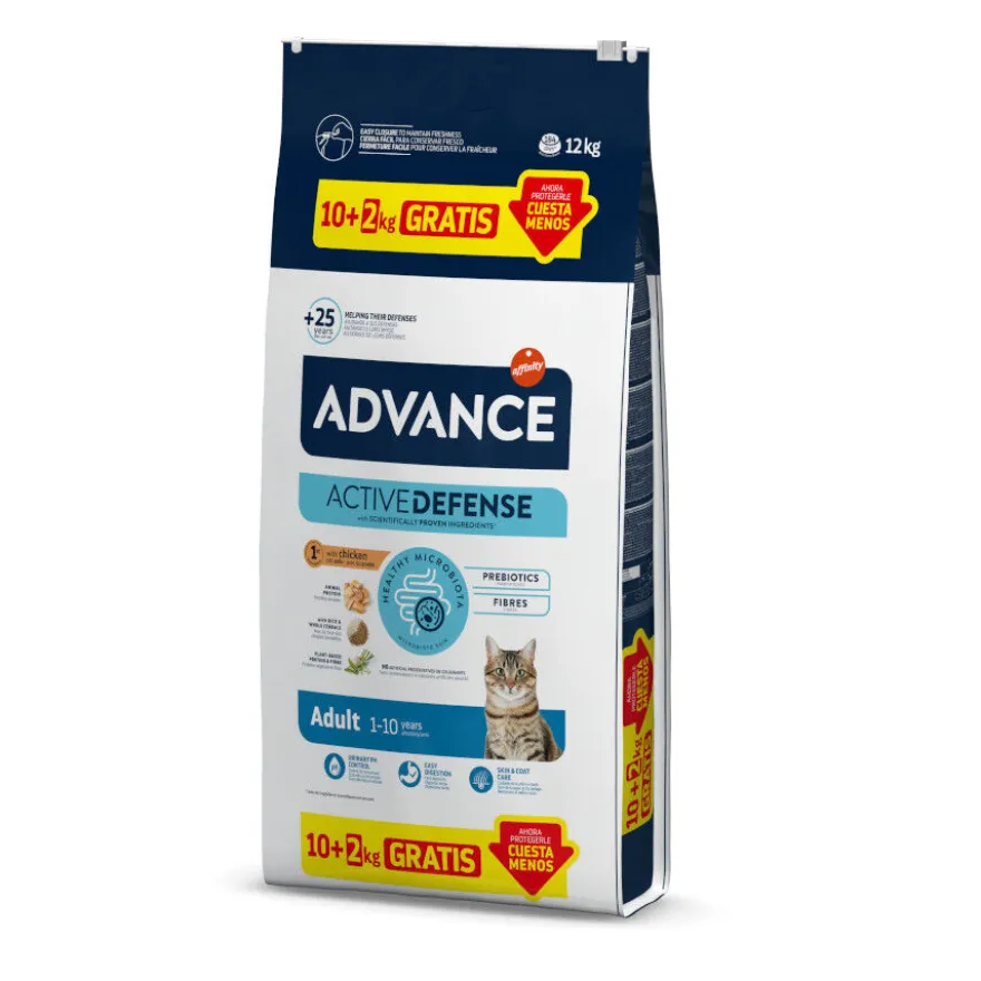 Advance Active Defense Adult Frango e Arroz Ração para gatos