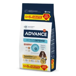 Advance Active Defense Medium Maxi Sensitive Salmão e Arroz ração para cães