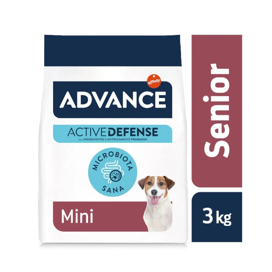 Advance Active Defense Senior Mini +8 Frango e Arroz ração para cães