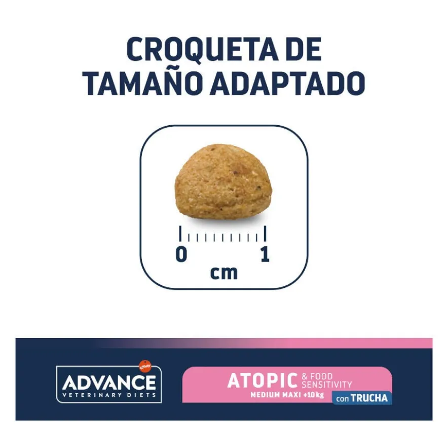 Advance Veterinary Diets Atopic Medium Maxi Truta ração para cães