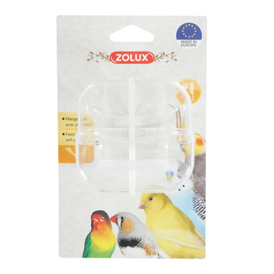 Alimentador de pássaros transparente Zolux com poleiro