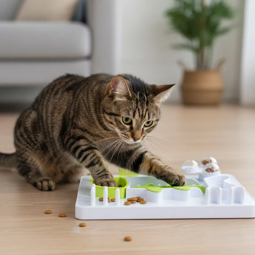 All For Paws Interactives Puzzle em formato de Peixe Brinquedo para gatos