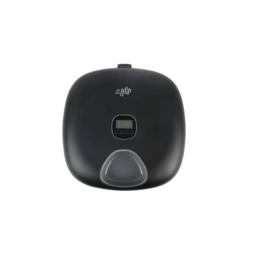 All For Paws Lifestyle Comedouro automático preto para cães e gatos