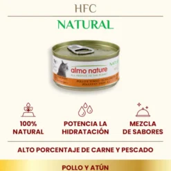Almo Nature HFC frango com atum lata para gatos