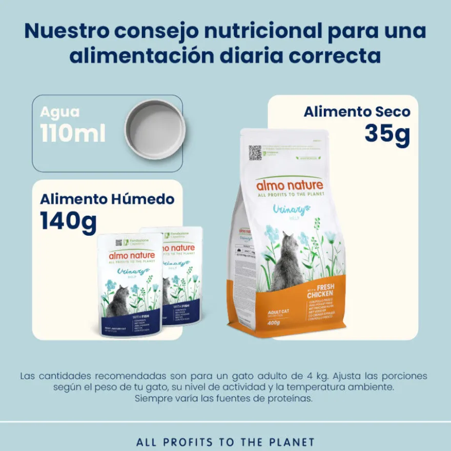 Almo Nature Urinary Help Peixe e Frango saquetas para gatos – Multipack 6