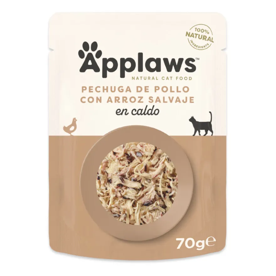 Applaws de frango e arroz sachê para gatos