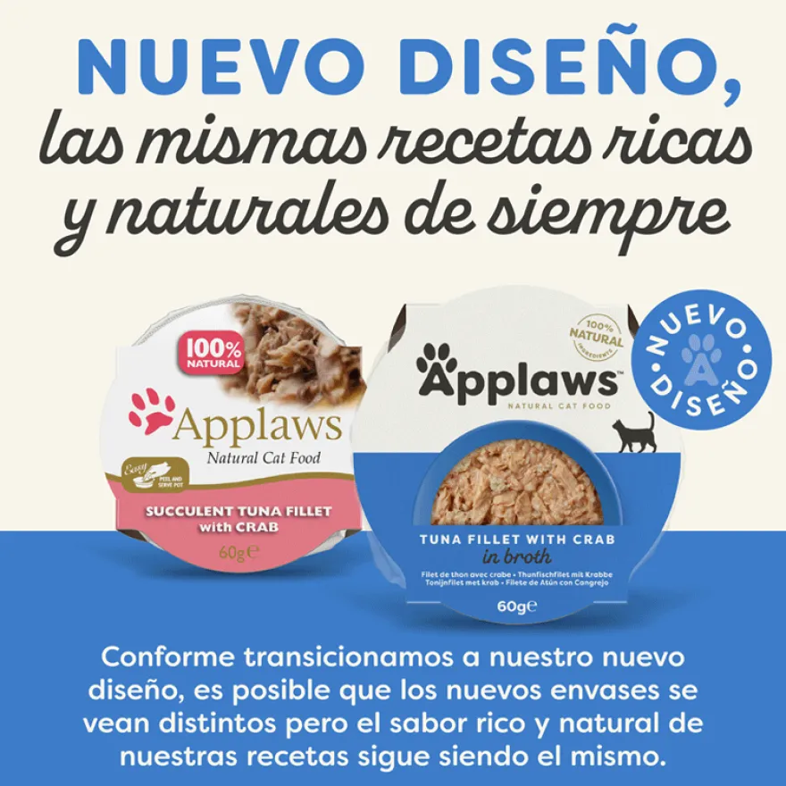 Applaws Natural Atum e Caranguejo terrina para gatos
