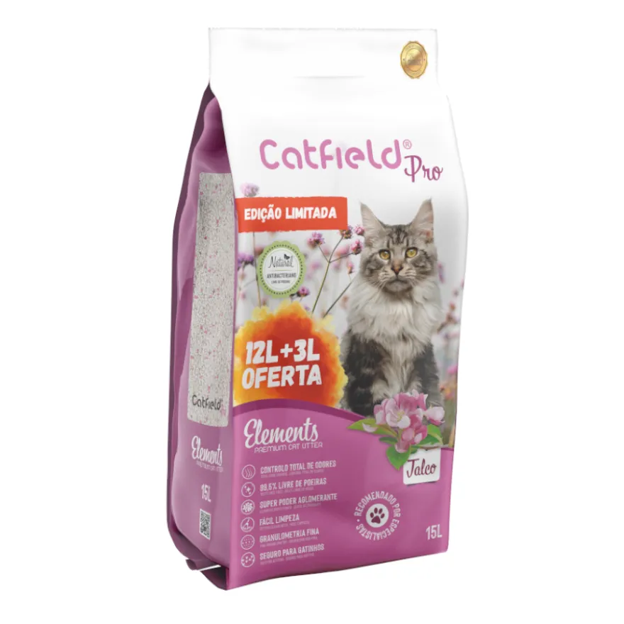 Catfield Elements Areia Aglomerante Natural Talco Special Edition para gatos