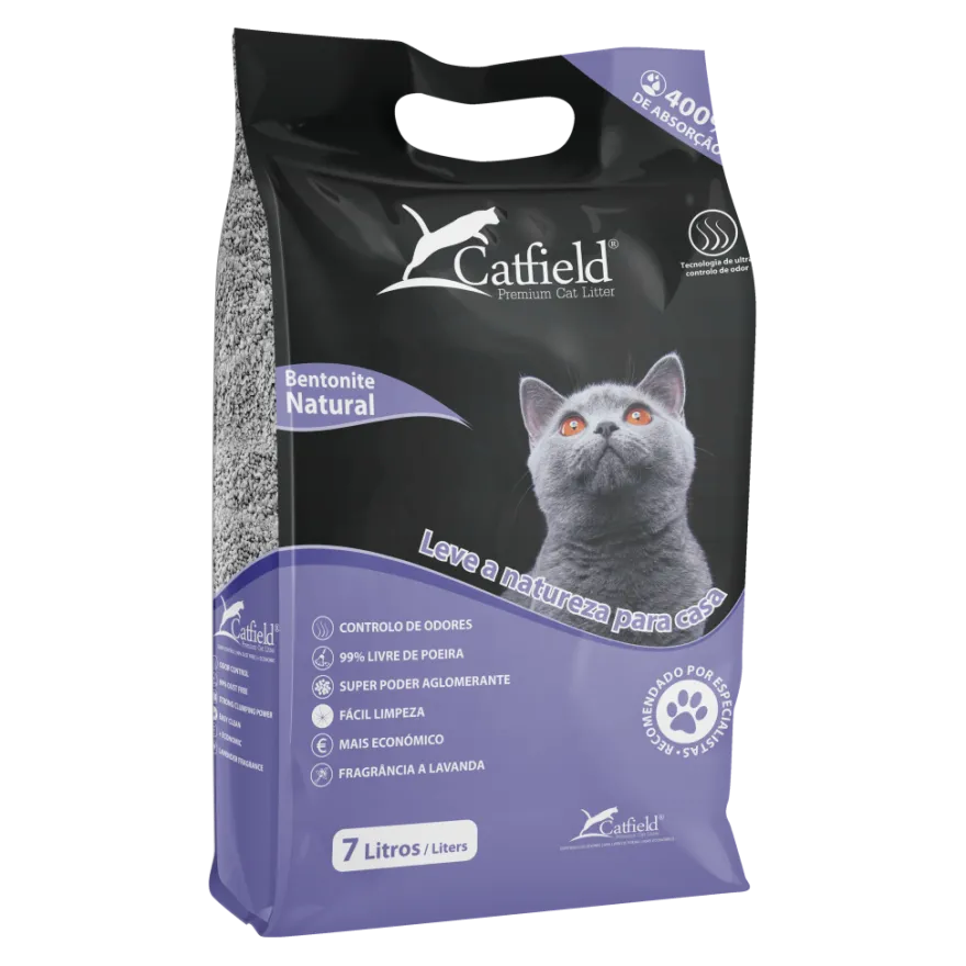 Catfield Premium Lavanda Areia Aglomerante para gatos