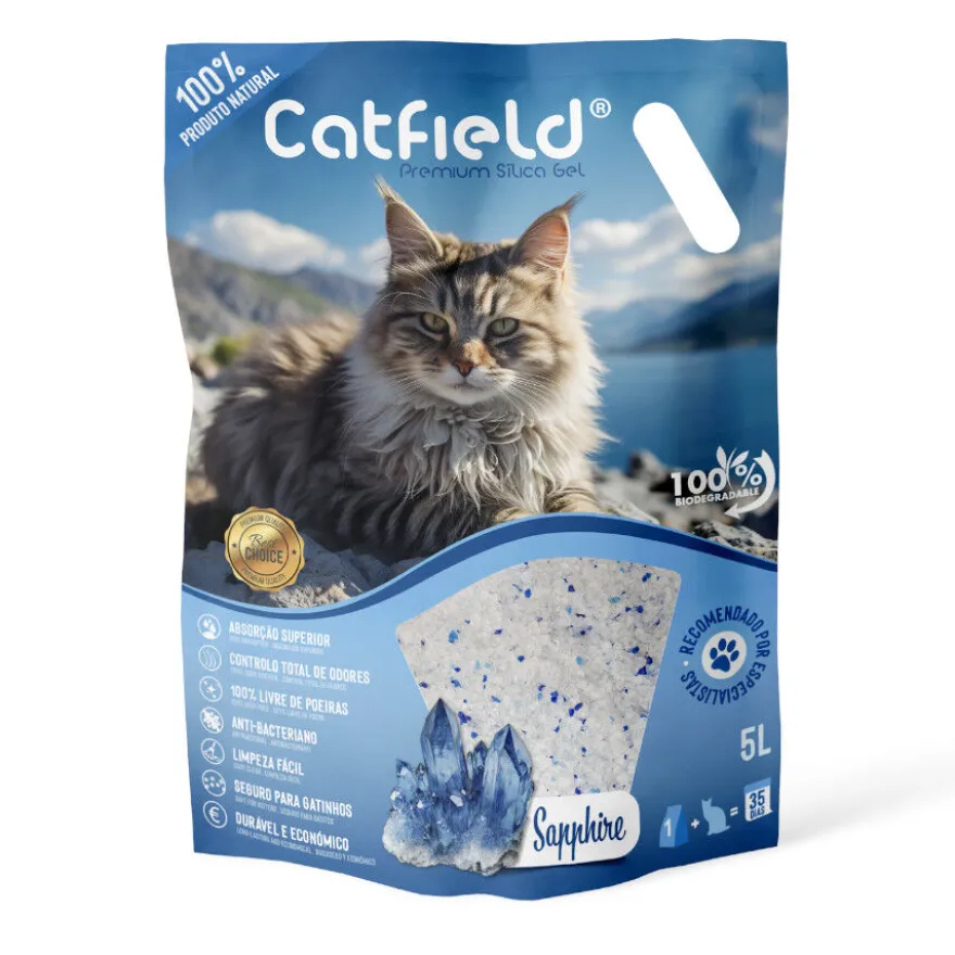 Catfield Sapphire Premium Sílica Gel Areia Absorvente para gatos