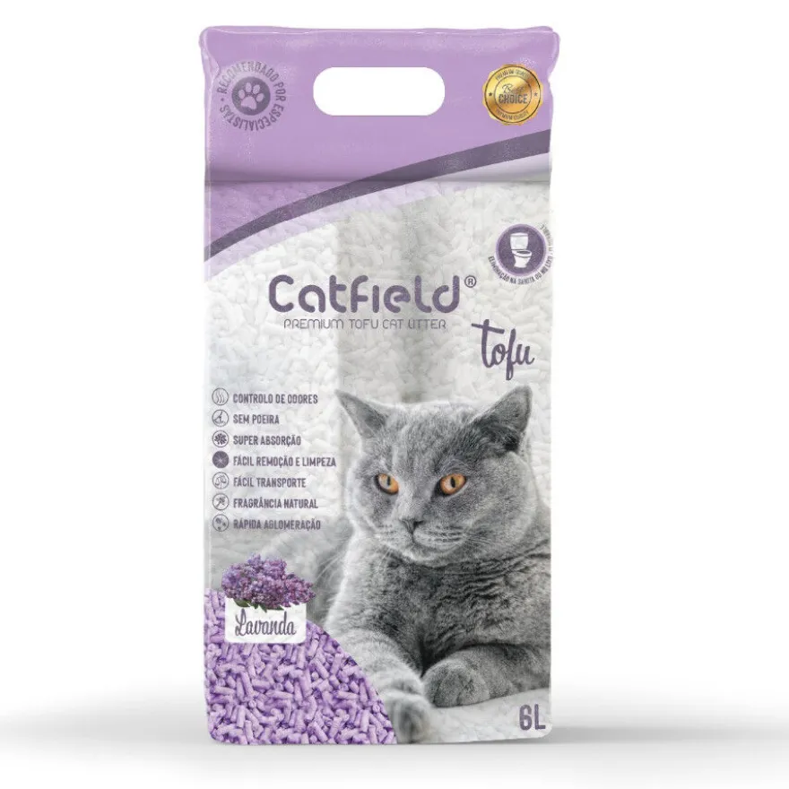Catfield Tofu Areia Aglomerante Lavanda para gatos
