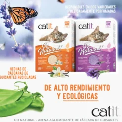 Catit Go Natura! Areia com casca de ervilha com aroma a baunilha para gatos