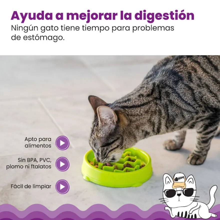 Catstages Cat Fun Comedouro Anti-Voracidade Verde para gatos
