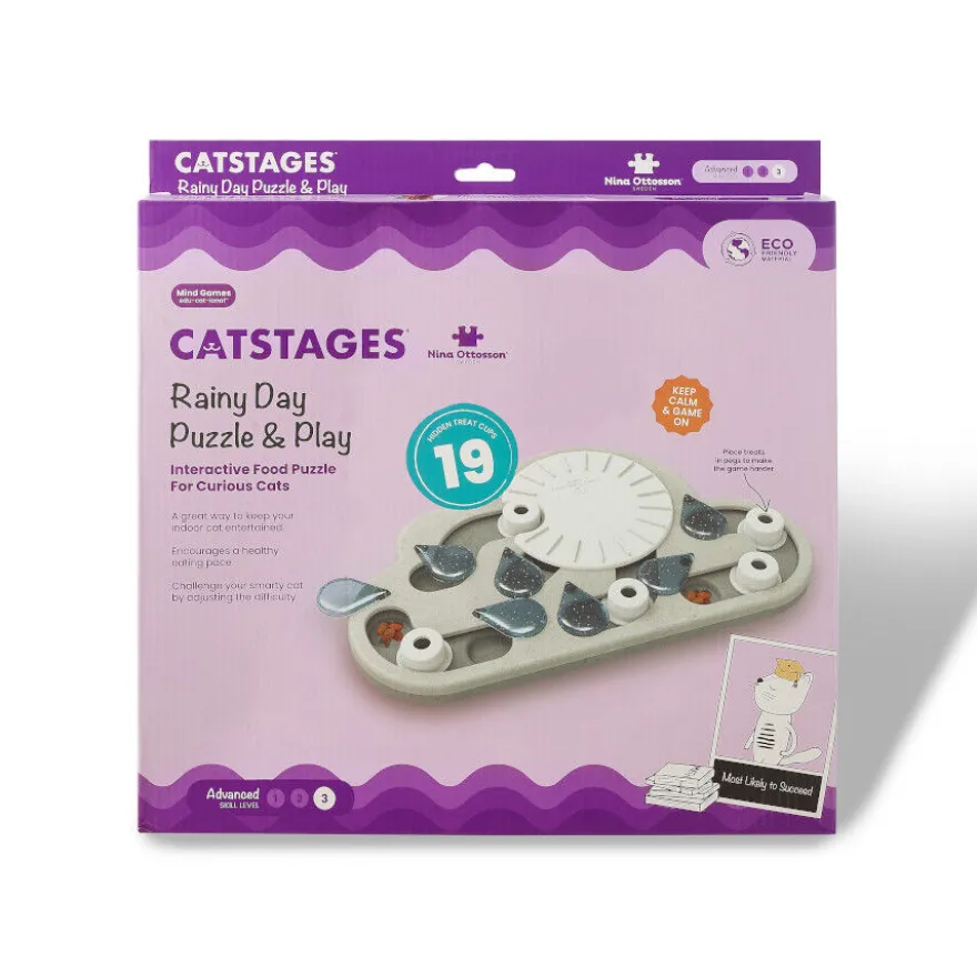 Catstages Nina Ottosson Puzzle & Play Rainy Day Brinquedo de Inteligência para gatos