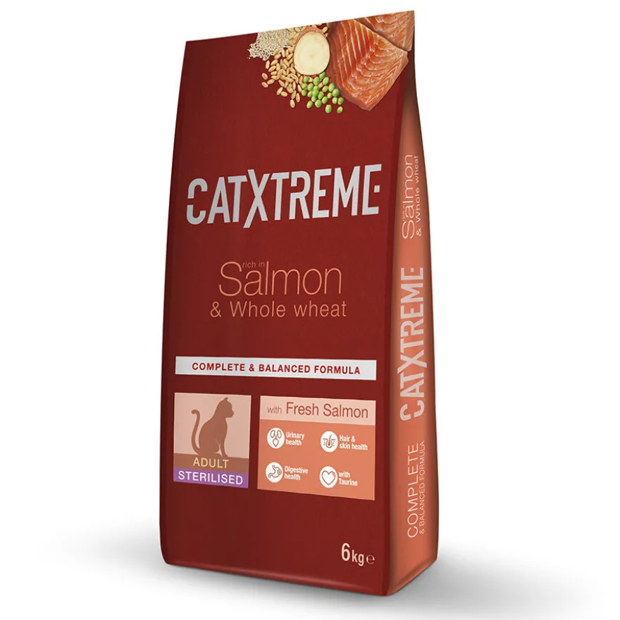 Catxtreme Sterilised Salmão Ração para gatos