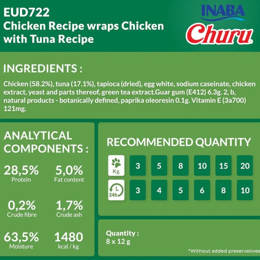 Churu Snacks Bites de Frango com Atum para cães