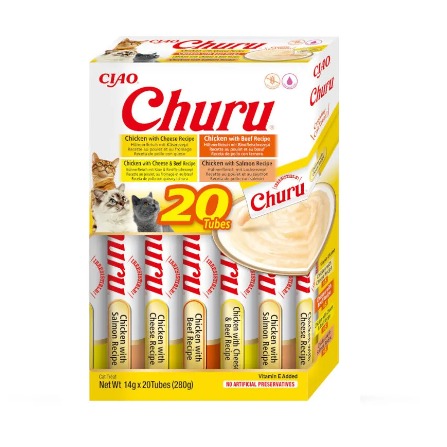 Churu Variedades de Frango com Vitela Snack Líquido para gatos
