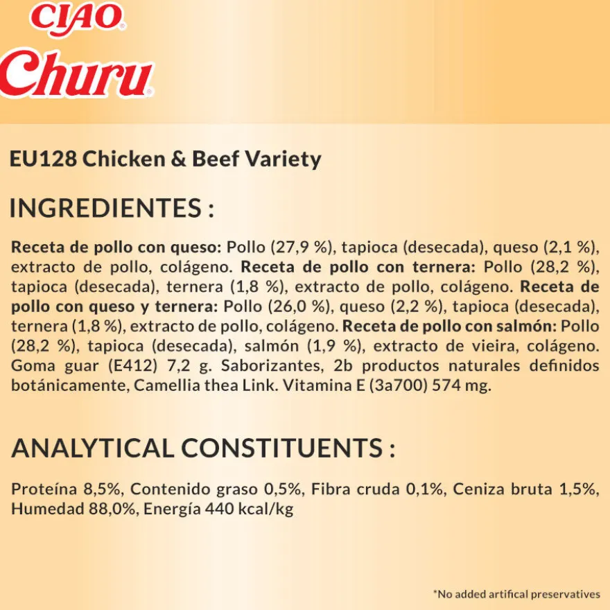 Churu Variedades de Frango com Vitela Snack Líquido para gatos