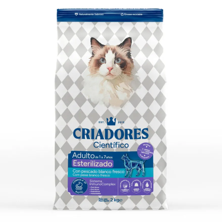 Criadores Científico Adulto Esterilizado Ração de peixe para gatos