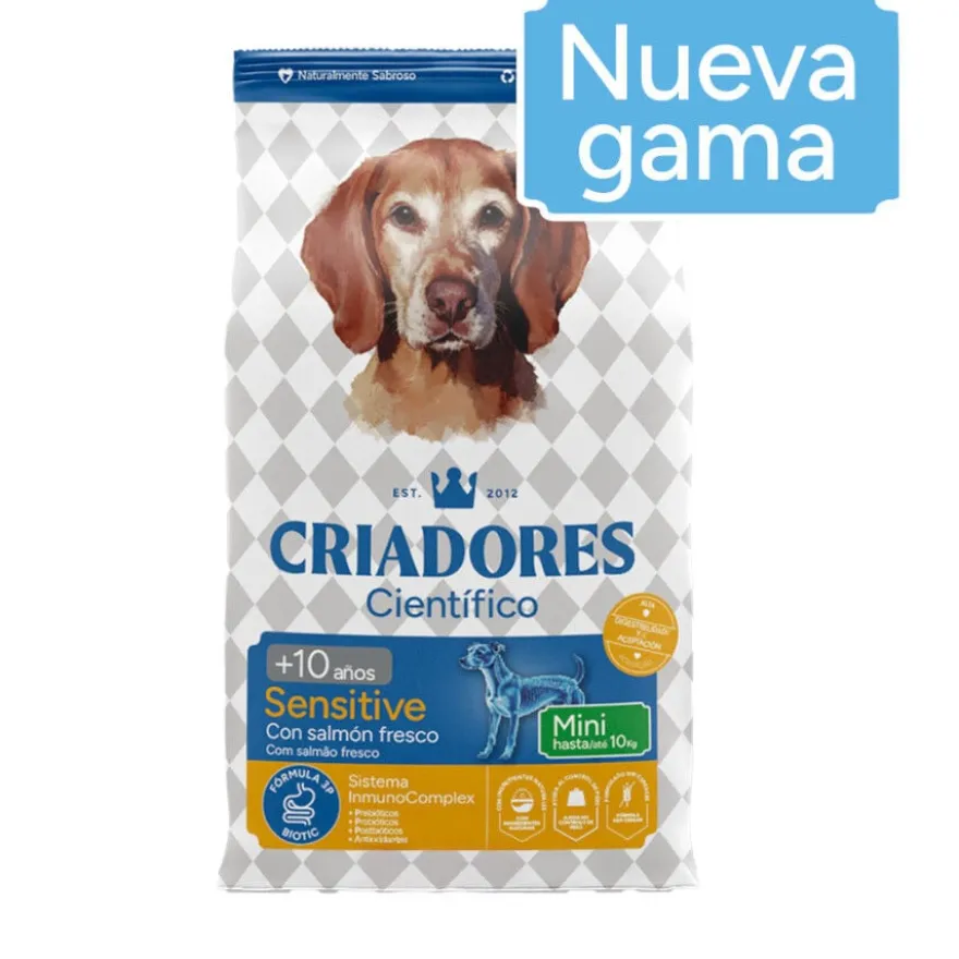Criadores Científico Senior Sensitive Mini Ração de salmão para cães