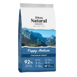 Dibaq Natural Moments Puppy Medium Frango & Peru ração para cães