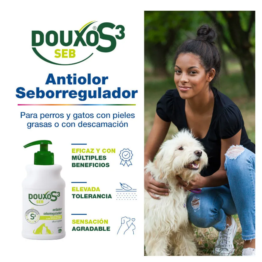 Douxo S3 Seb Champô Pele Oleosa para cães e gatos