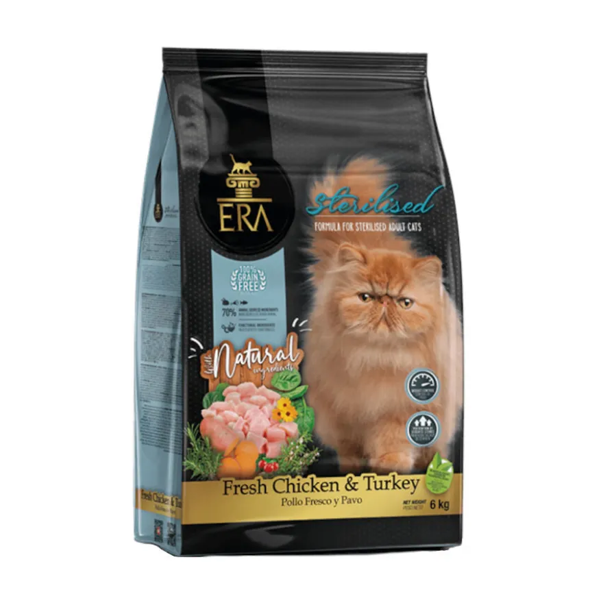 ERA Grain Free Frango e Peru Ração para gatos esterilizados