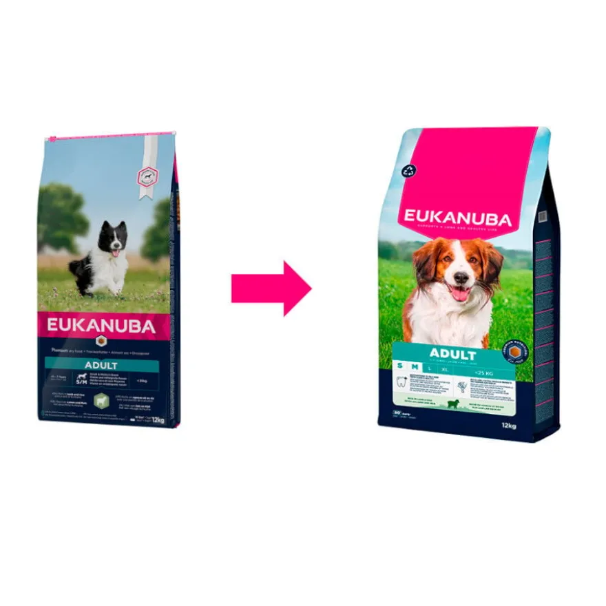 Eukanuba Adult Ração de cordeiro e arroz para cães de raça pequena e média
