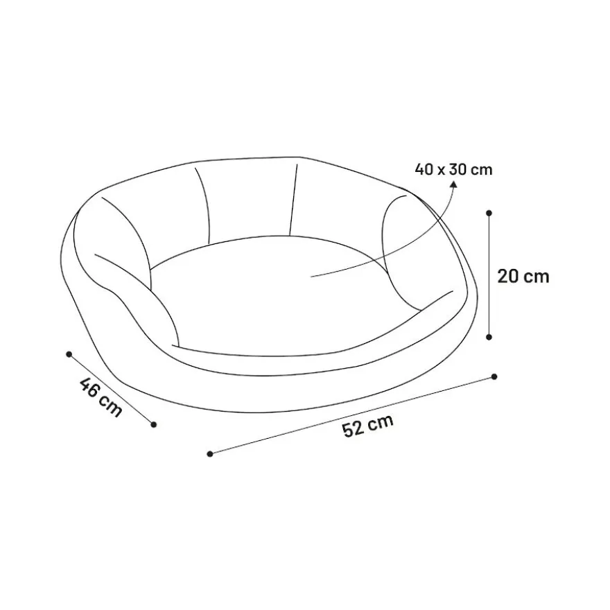 Flamingo Chips Retangular Cinzenta cama alcofa para cães