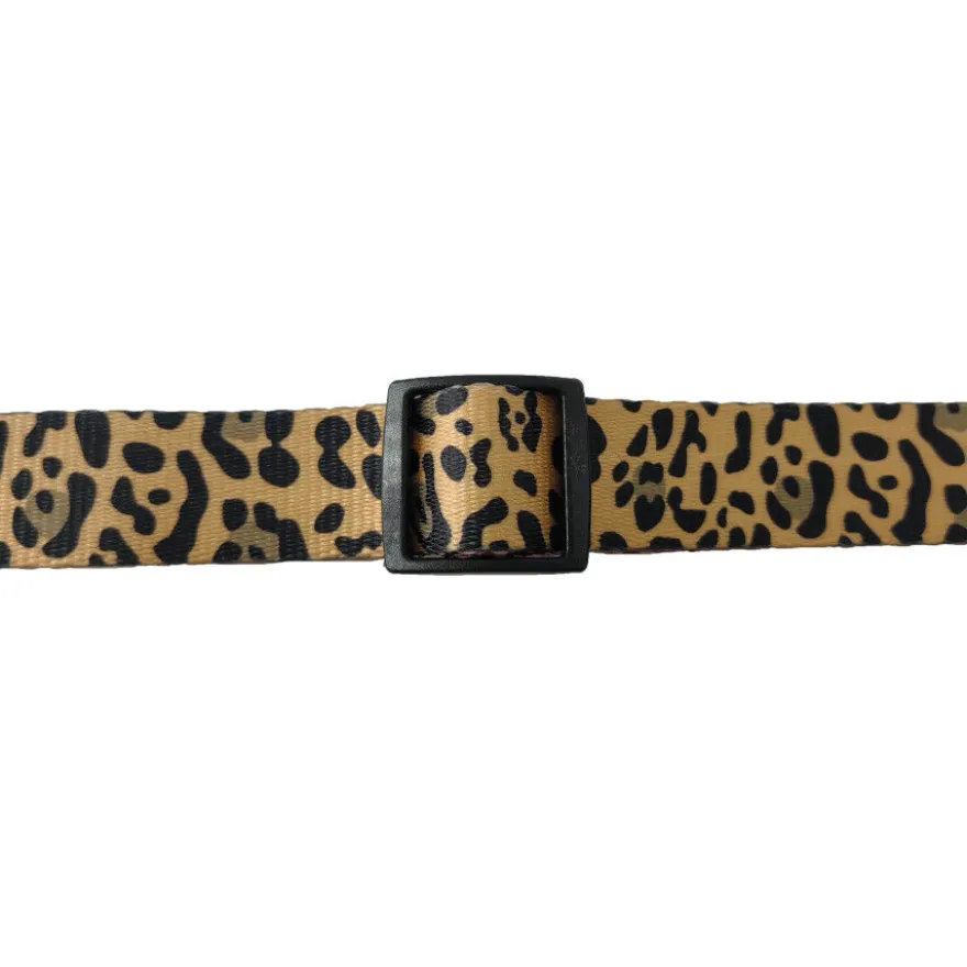 Gotoo Coleira estampada leopardo castanha para cães