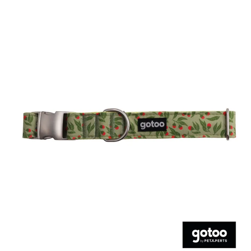 Gotoo Coleira estampada verde para cães