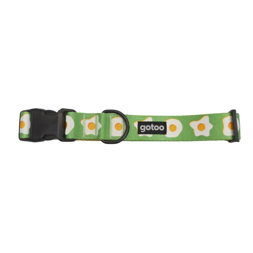 Gotoo Coleira estampada verde para cães