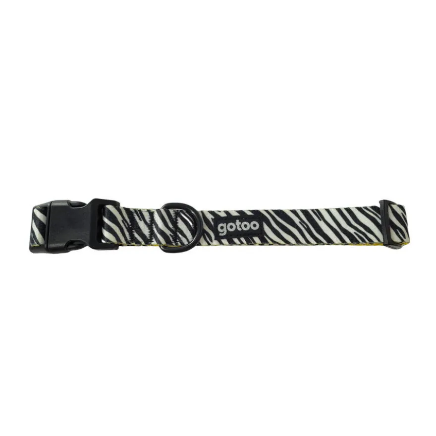 Gotoo Coleira estampada zebra para cães
