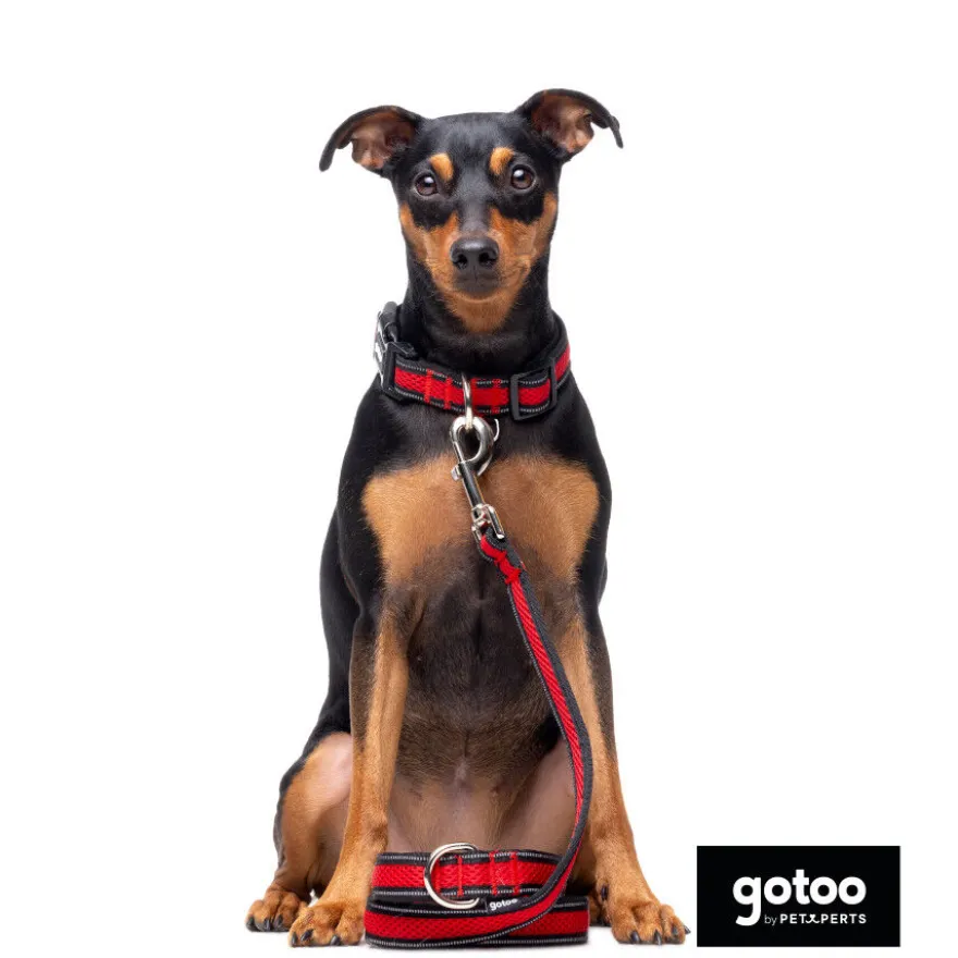 Gotoo Coleira Malha vermelha para cães
