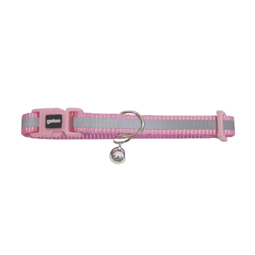 Gotoo Coleira nylon rosa para gatos