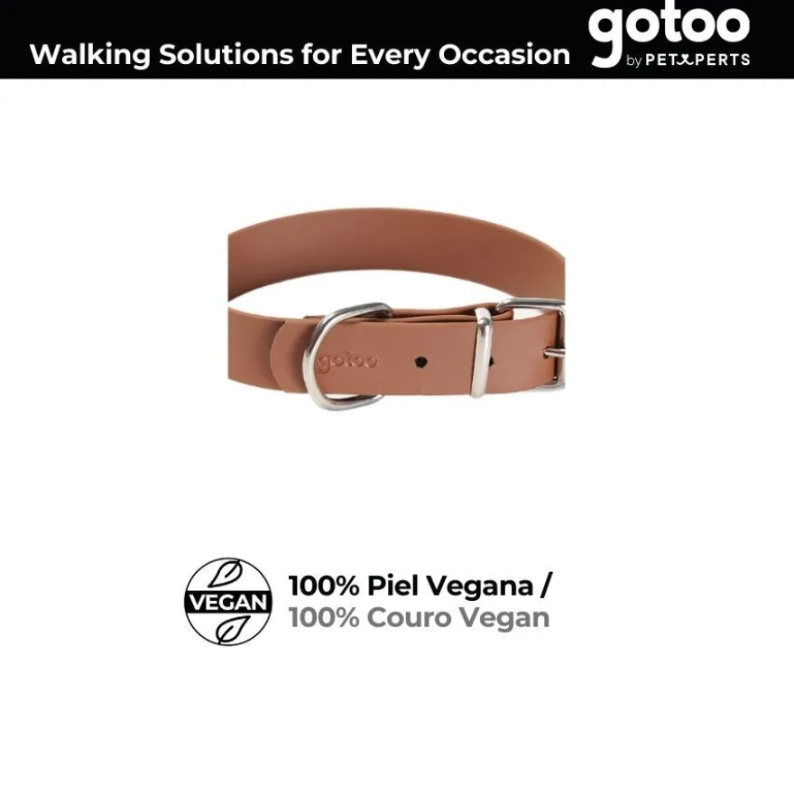 Gotoo Coleira vegan castanho para cães