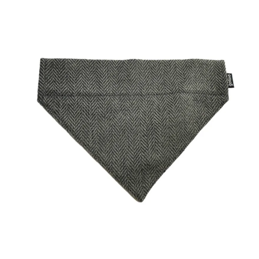 Gotoo Conjunto Bandana e Gravata espinha cinza para cães