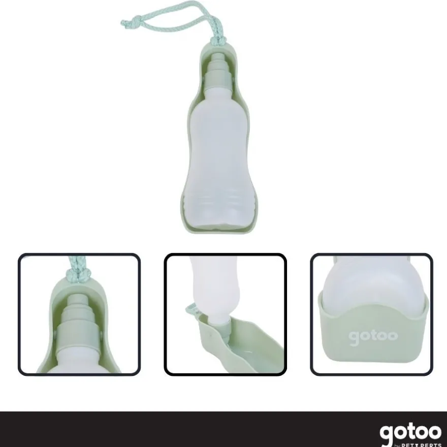 Gotoo Garrafa Bebedouro Portátil em Plástico Verde para cães e gatos