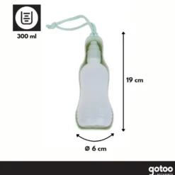 Gotoo Garrafa Bebedouro Portátil em Plástico Verde para cães e gatos