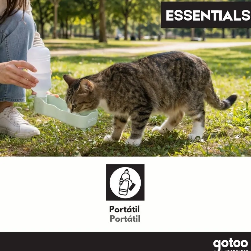 Gotoo Garrafa Bebedouro Portátil em Plástico Verde para cães e gatos