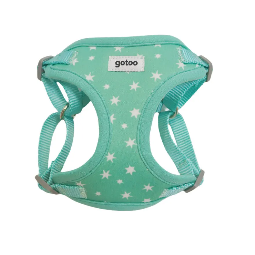 Gotoo Peitoral estampado estrelas verde menta para cães