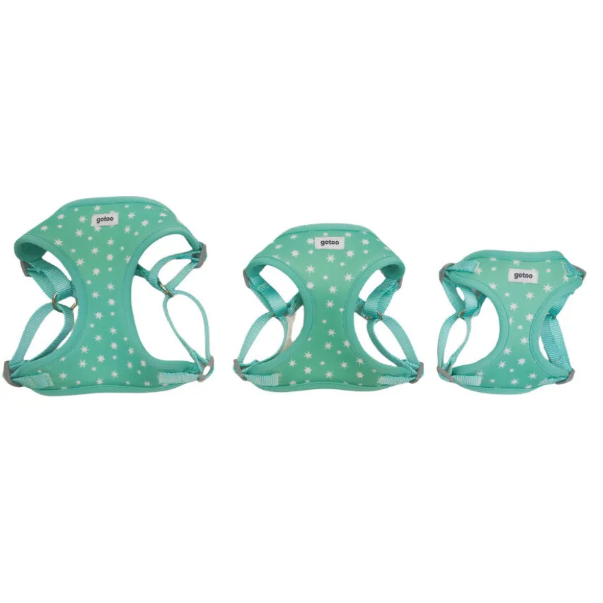 Gotoo Peitoral estampado estrelas verde menta para cães