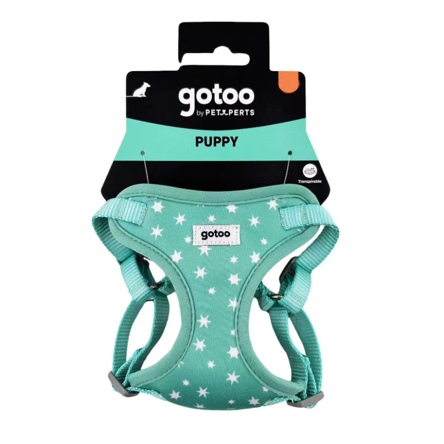 Gotoo Peitoral estampado estrelas verde menta para cães
