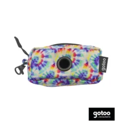 Gotoo Porta-sacos de tela tie-dye azul para cães