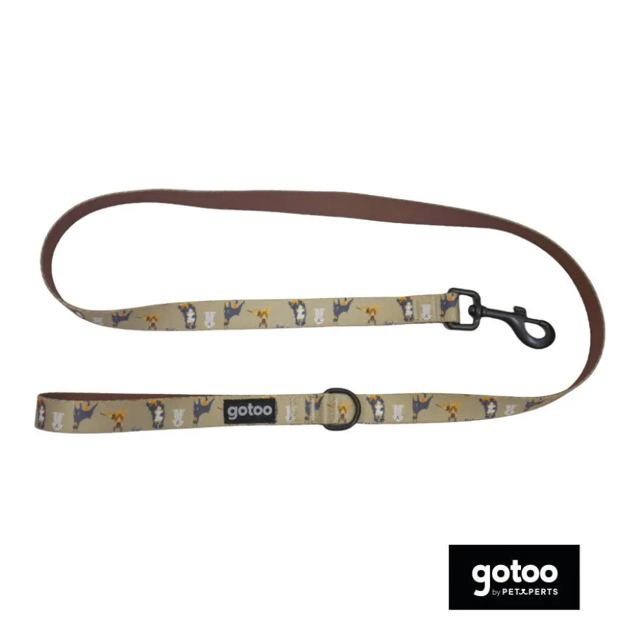 Gotoo Trela estampada castanha para cães