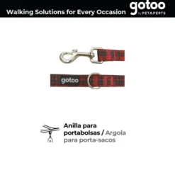Gotoo Trela estampada tartã vermelho para cães