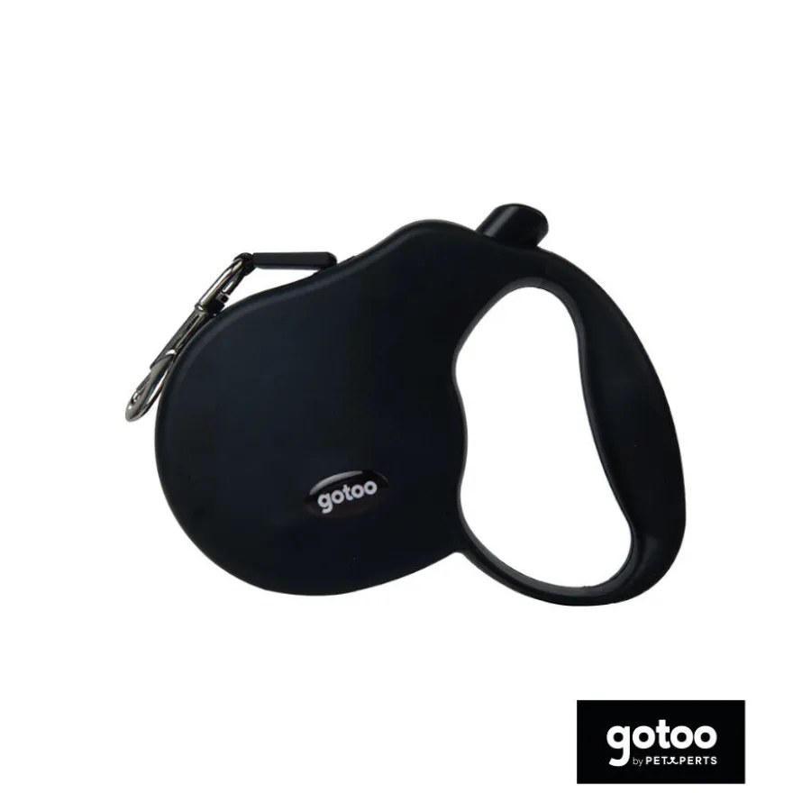 Gotoo Trela extensível preta para cães