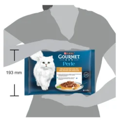 Gourmet Perle Filetes de Salmão e Atum em molho saqueta para gatos