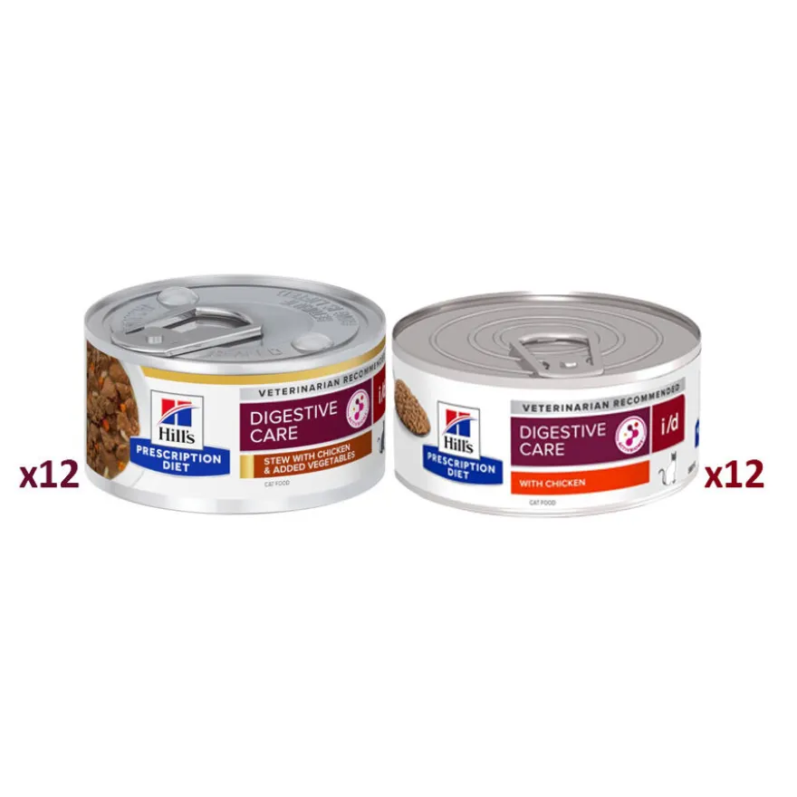 Hill's Prescription Diet Digestive Care Pack de latas de Frango e Legumes para Gatos
