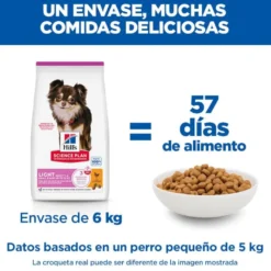 Hill's Science Plan Light Ração de frango para cães de raças pequenas e mini